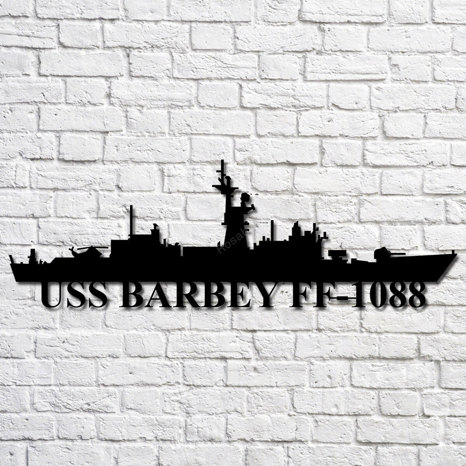 Rosabellaprint Uss Barbey Ff1088 Navy Ship Metal Art, Custom Us Navy Ship Cut Metal Signs Rosabellaprint Uss Copenhagen Sign Light Wonderful Metal Signs For Outside Home Decor