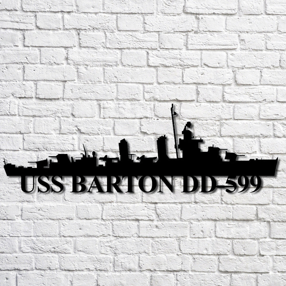 Uss Barton Dd599 Navy Ship Metal Art, Custom Us Navy Ship Cut Metal Sign Uss Barton Home Bar Signs Attractive Corvette Metal Signs For Garage