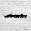 Uss Detroit Aoe4 Navy Ship Metal Sign Uss Detroit Patio Signs Cute Garage Signs For Men Funny