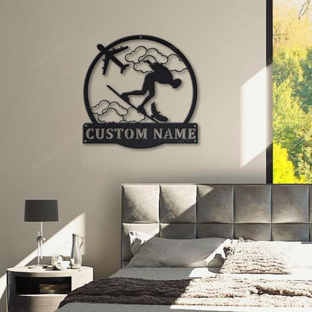 Personalized Skysurfing Sport Monogram Metal Sign Personalized Skysurfing Personalized Door Hanger Sign Plain Decorative Signs For Wall