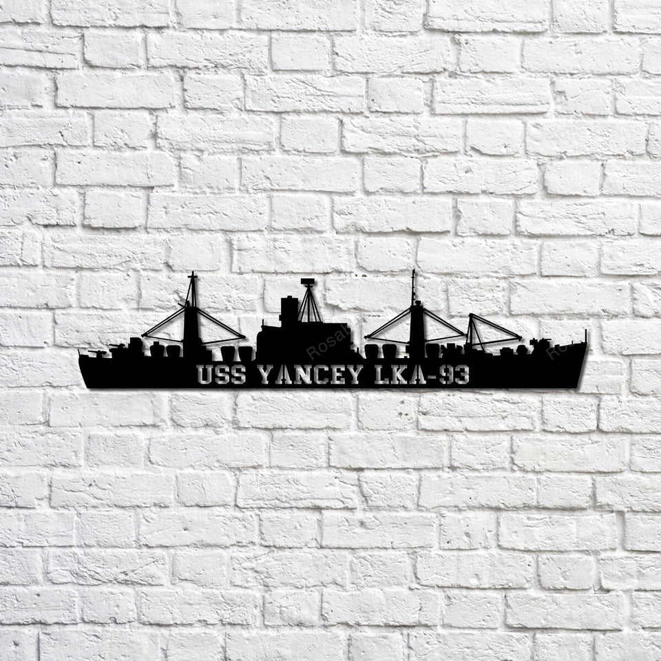 Rosabellaprint Uss Yancey Lka93 Navy Ship Metal Signs Rosabellaprint Uss Funny Outdoor Signs Great Outdoor Signs For Backyard