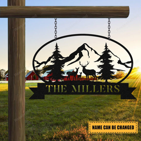 Personalized Family Name Deer Hunting Hunter Metal Signs Personalized Family Sign Men Clean Funny Signs For Man Cave