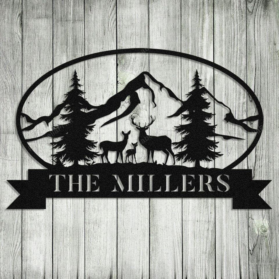 Personalized Family Name Deer Hunting Hunter Metal Signs Personalized Family Sign Men Clean Funny Signs For Man Cave