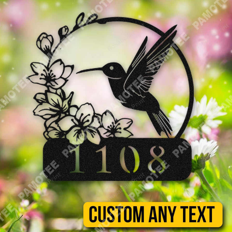 Customized Address Number Hummingbird Metal Sign Customized Address Custom Made Signs Fun Metal Signs For Garage Man Cave