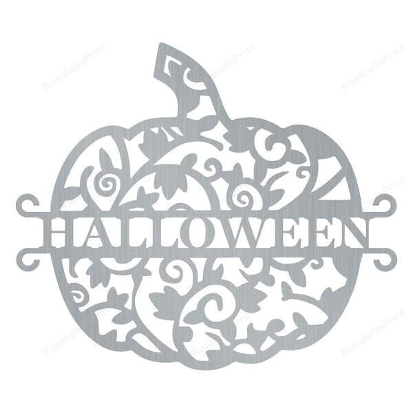 Pumpkin Halloween Monogram Customized Metal Signs Pumpkin Halloween Family Wall Sign Great Farmhouse Signs For Kitchen