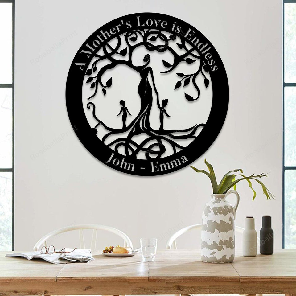 A Mother's Love Is Endless Tree Of Life Metal Sign A Mother's Metal Signs Vintage Beer Cute Wooden Name Signs For Outdoors