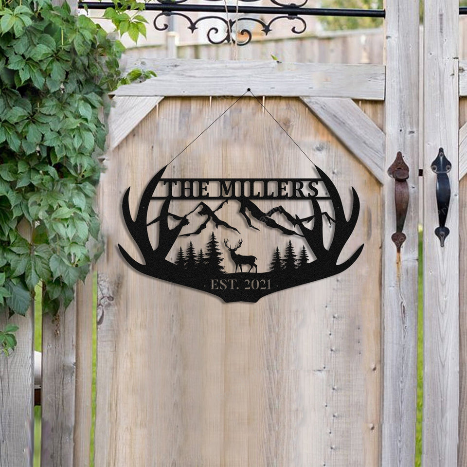 Personalized Family Name Deer Hunting Hunter Metal Signs Personalized Family Sign Men Clean Funny Signs For Man Cave