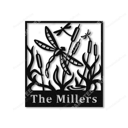 Personalized Dragonfly In Lake, Pond Metal Signs Personalized Dragonfly Bathroom Vintage Signs Cool Outdoor Signs For Backyard