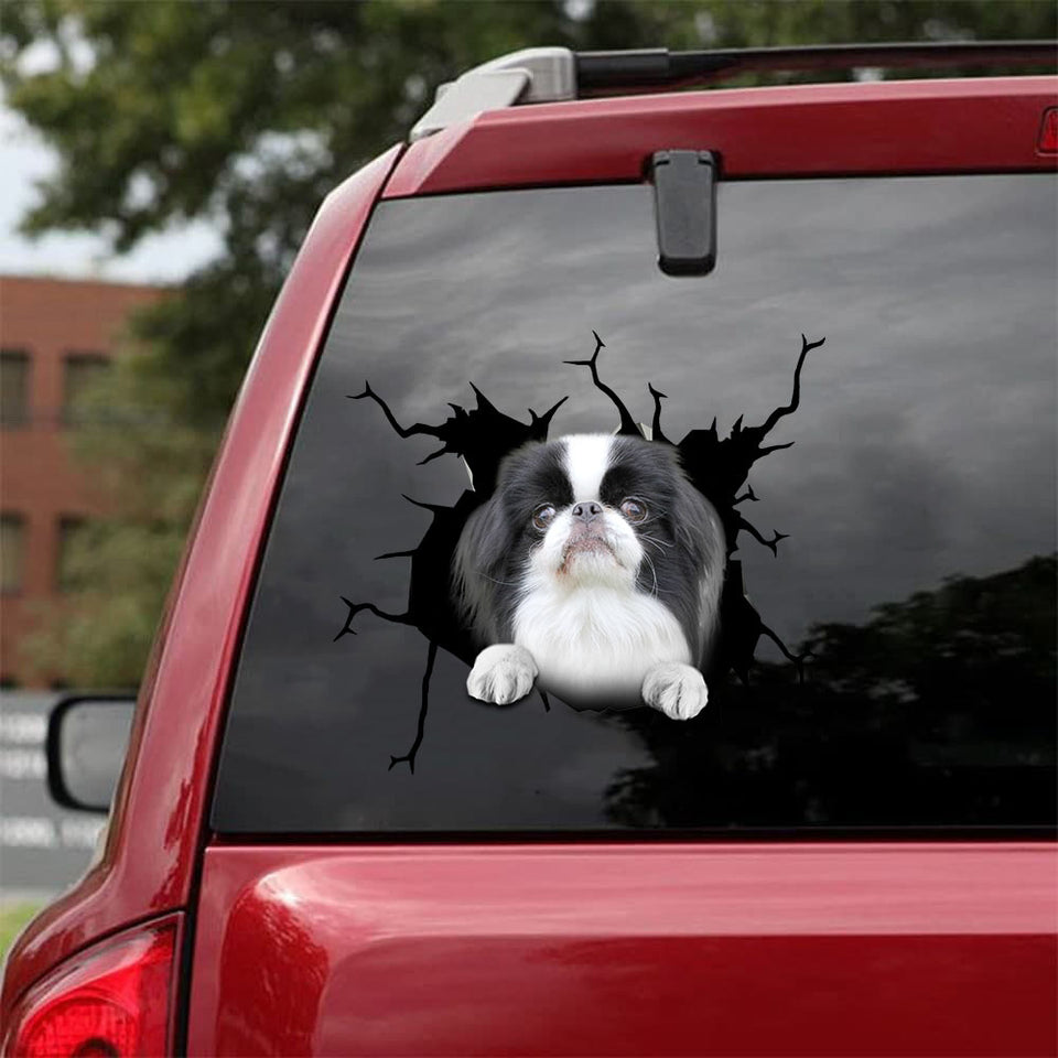 [da0170-snf-tnt]-pekingese-crack-car-sticker-dogs-lover
