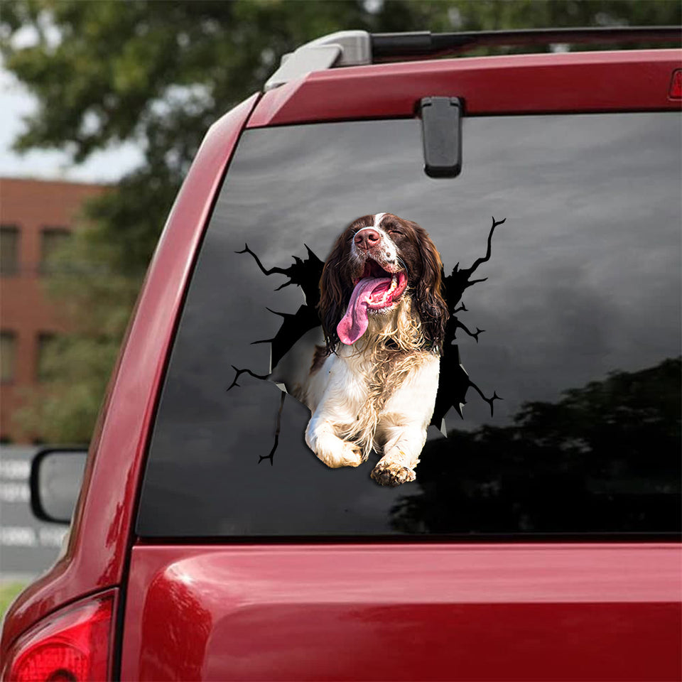 [ld0499-snf-lad]-english-springer-spaniel-crack-car-sticker-dogs-lover