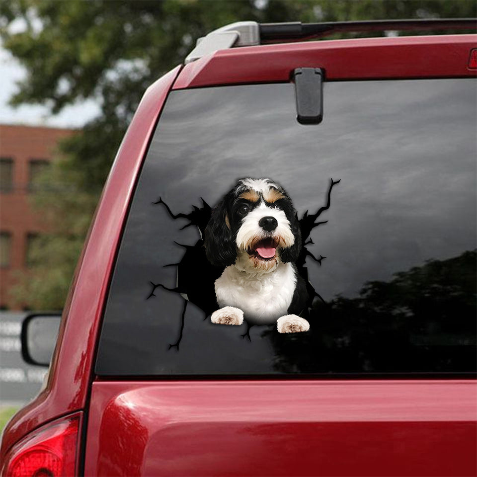 Cavachon Crack Decal Sticker Car Funny Pictures Waterproof Sticker Paper 20 Year Anniversary Gift - General die-cut waterproof vinyl sticker decal