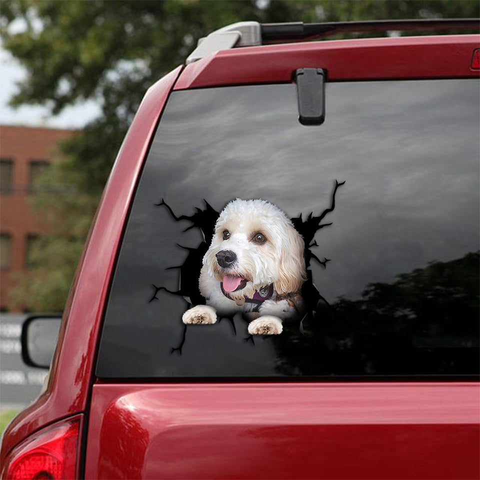 Cavachon Crack Sticker For Car Window Pretty Waterproof Stickers Anniversary Gifts For Men - General die-cut waterproof vinyl sticker decal
