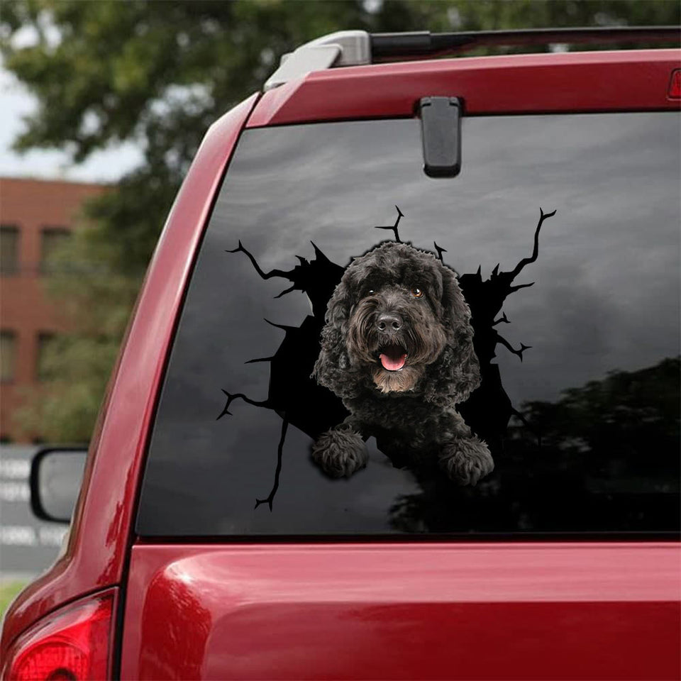 Cockapoo Crack Sticker Design Fun Custom Vinyl Stickers Christmas Gifts 2021 - Dog Lovers die-cut waterproof vinyl sticker decal