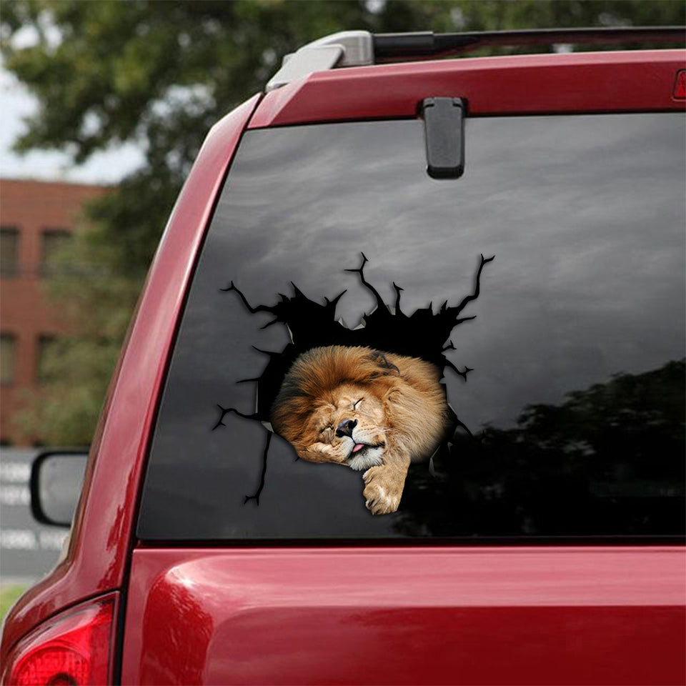 [th0156-snf-tpa]-lion-crack-car-sticker