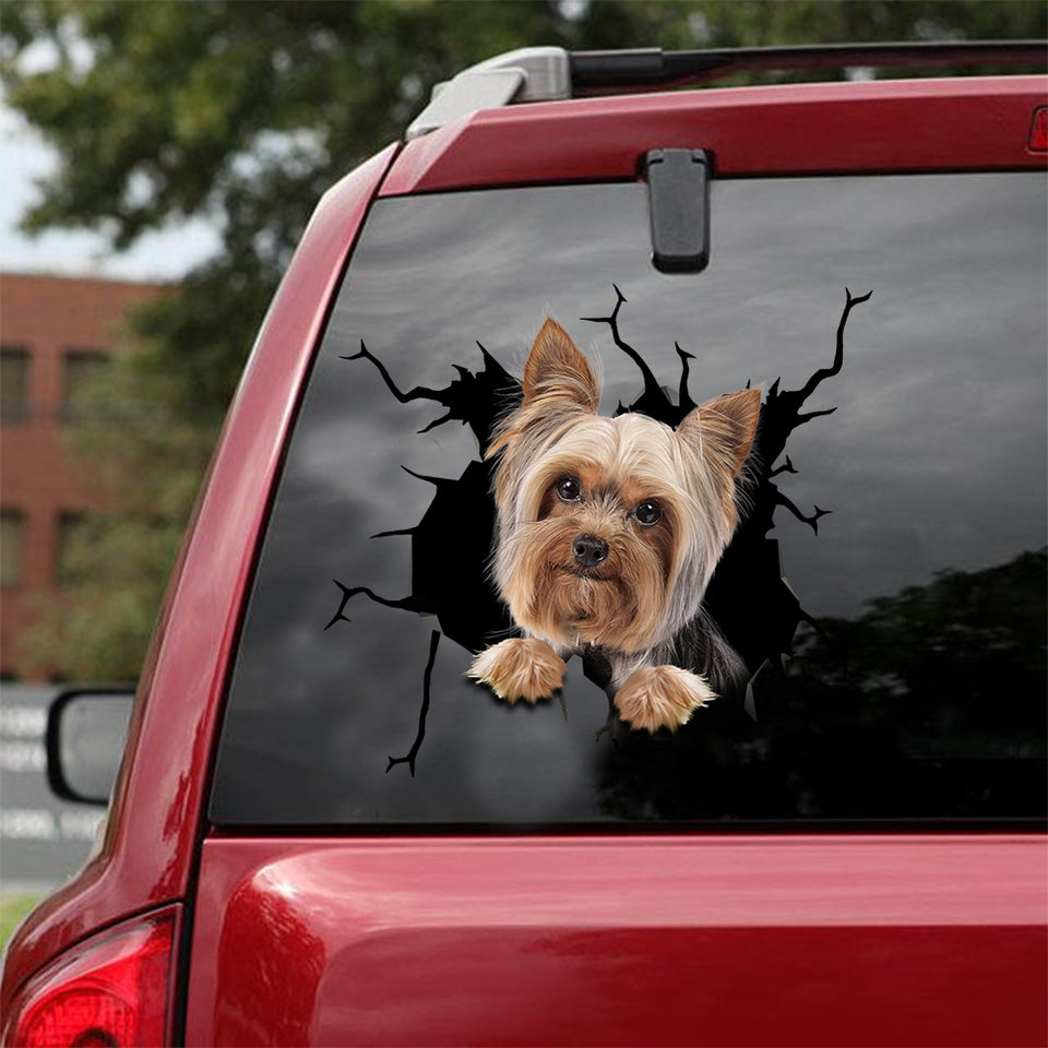 [sk1473-snf-lad]-yorkshire-crack-sticker-dogs-lover