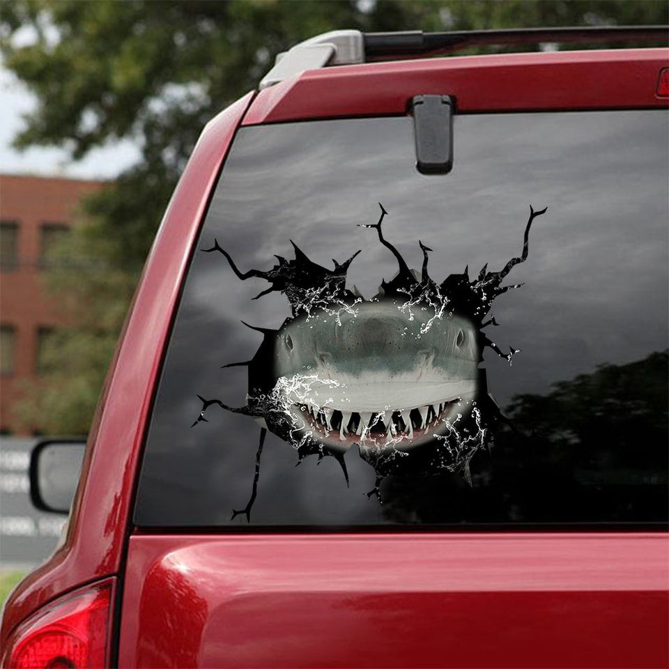 [ld0315-snf-tnt]-shark-crack-car-sticker