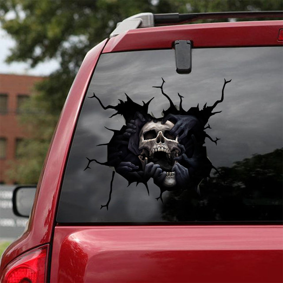 Skull Crack Sticker Kawaii Lovable Custom Window Decals Cutting Board - General die-cut waterproof vinyl sticker decal
