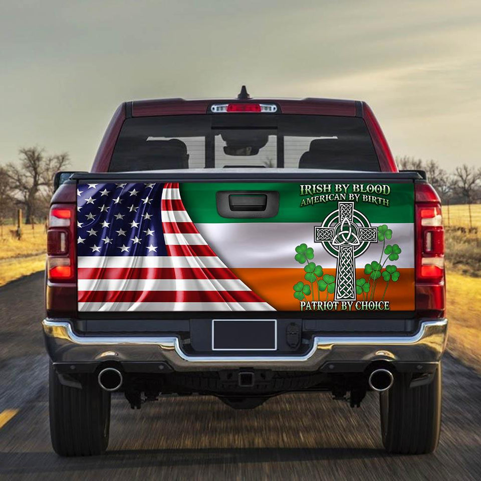 Irish American Patrico truck Tailgate Decal Sticker Wrap Irish By Blood American By Birth Patriot By Choice Tailgate Wrap Decals For Trucks