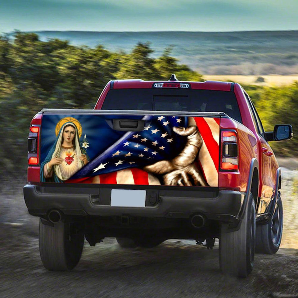 Immaculate Heart Of Mary truck Tailgate Decal Sticker Wrap Tailgate Wrap Decals For Trucks