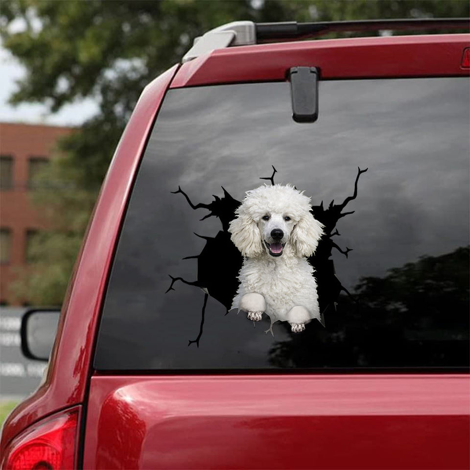 Funny Poodle Crack Stickers for Scrapbooking Humor Black