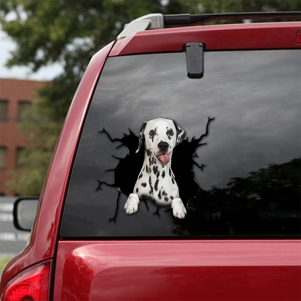 Dalmatian Crack Decal Sticker Car Lovely Custom Vinyl Stickers Mothers Day Ideas - Dog Lovers die-cut waterproof vinyl sticker decal