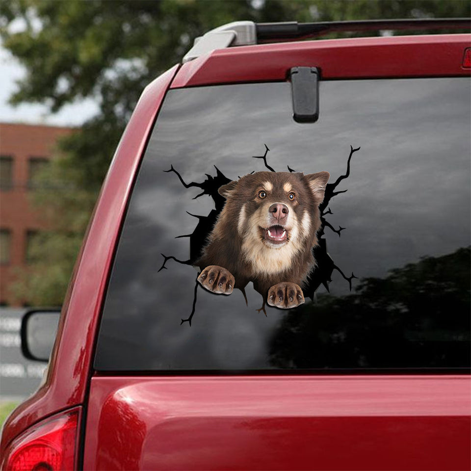 [ld0774-snf-lad]-finnish-lapphund-crack-car-sticker-dogs-lover