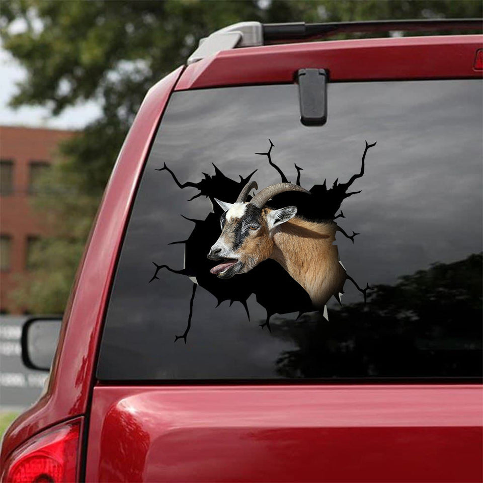 [sk1289-snf-lad]-goat-crack-sticker-cattle-lover