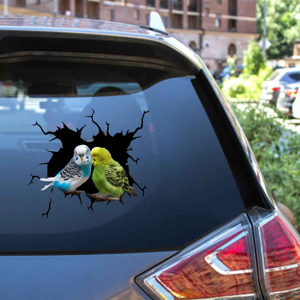 Budgerigars Bird Sticker Funny Parrot Wall Decals for Car