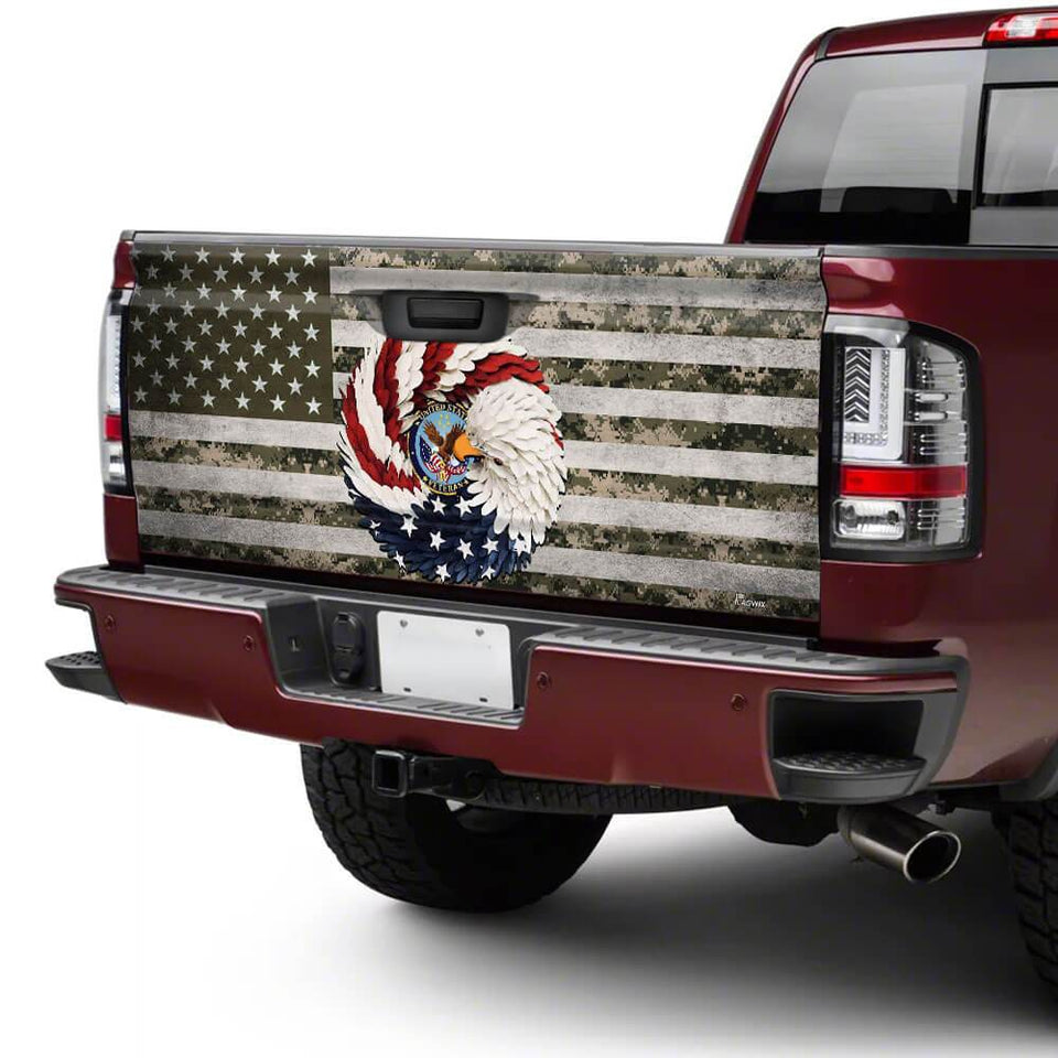United States Veteran Eagle Wreath Truck Tailgate Decal Sticker Wrap Tailgate Wrap Decals For Trucks