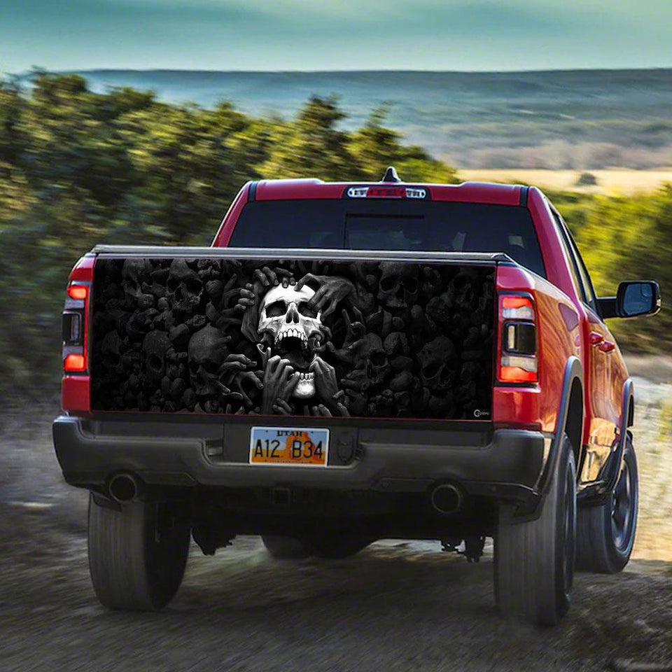 Skull Graphic Art truck Tailgate Decal Sticker Wrap Tailgate Wrap Decals For Trucks