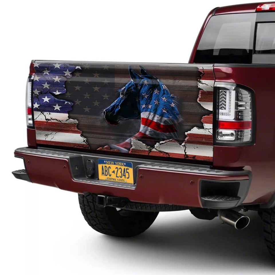 Horse American truck Tailgate Decal Sticker Wrap Horse Gift Gifts For Horse Lovers  Tailgate Wrap Decals For Trucks