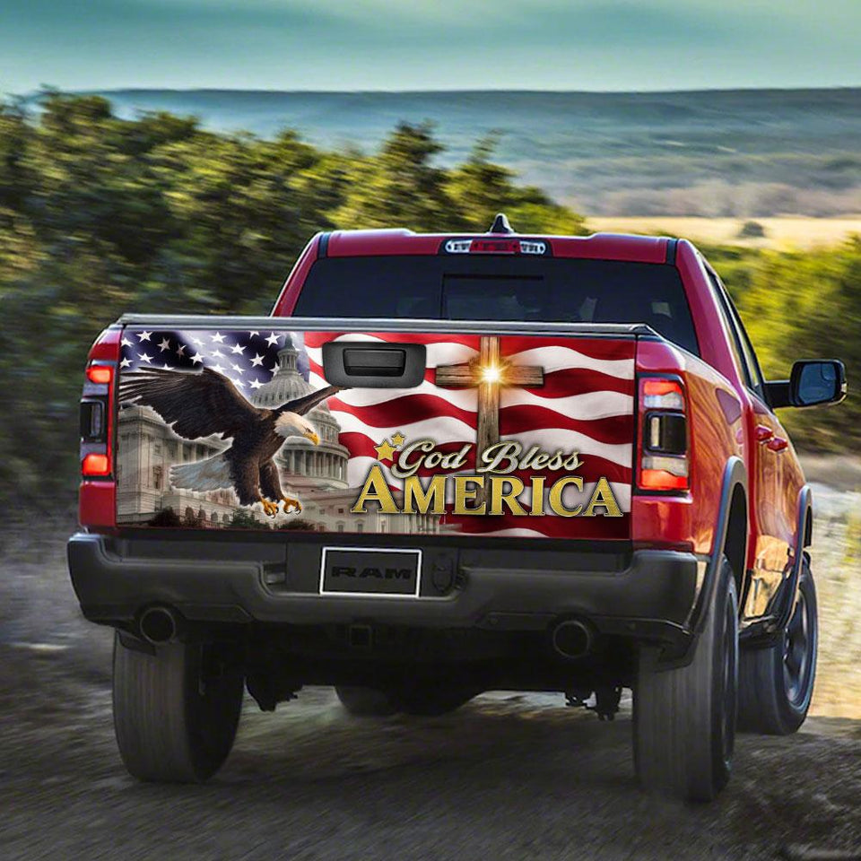 God Bless American truck Tailgate Decal Sticker Wrap Tailgate Wrap Decals For Trucks