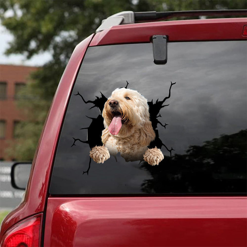 Goldendoodle Crack Stickers Custom Cute A Custom Bumper Stickers Birthday Delivery - Dog Lovers die-cut waterproof vinyl sticker decal