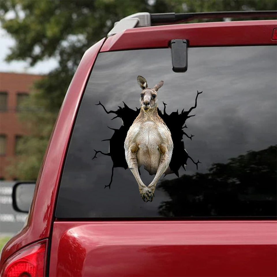 [da1029-snf-tnt]-kangaroo-crack-car-sticker-animals-lover