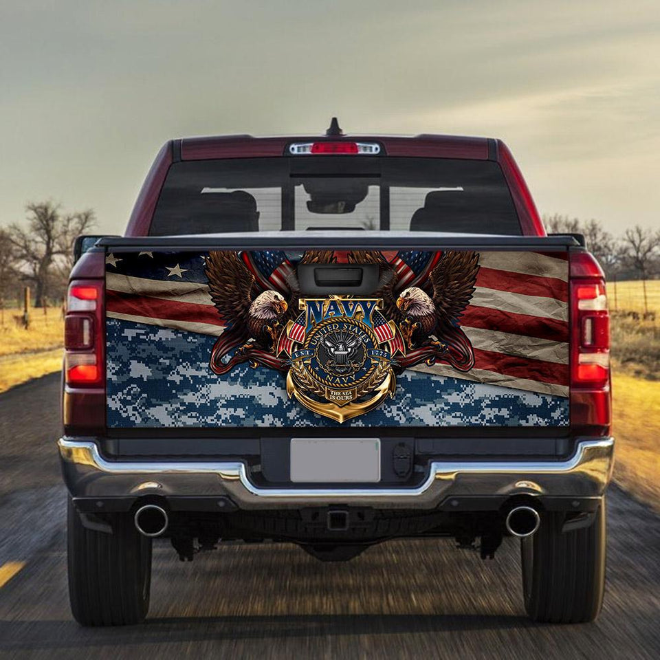 Us Navy Veteran American Truck Tailgate Decal Sticker Wrap Tailgate Wrap Decals For Trucks