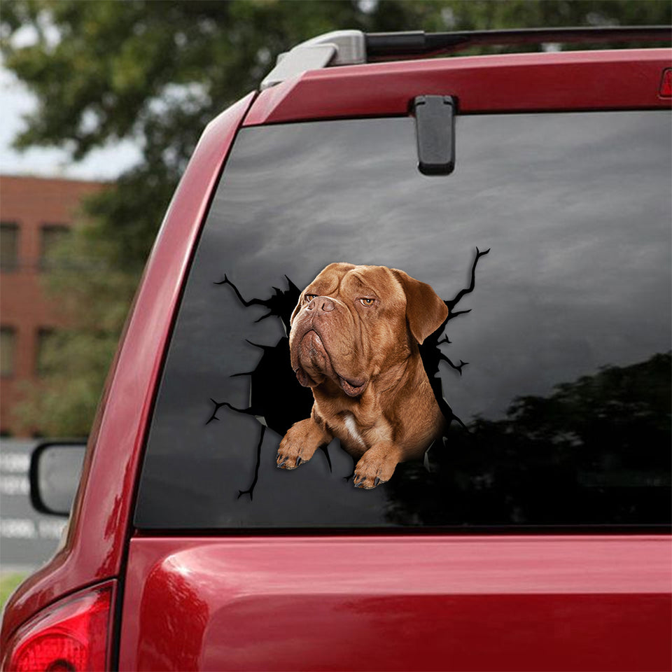 French Mastiff Crack Sticker Custom Cute A Removable Stickers Gifts For Coworkers - Dog Lovers die-cut waterproof vinyl sticker decal