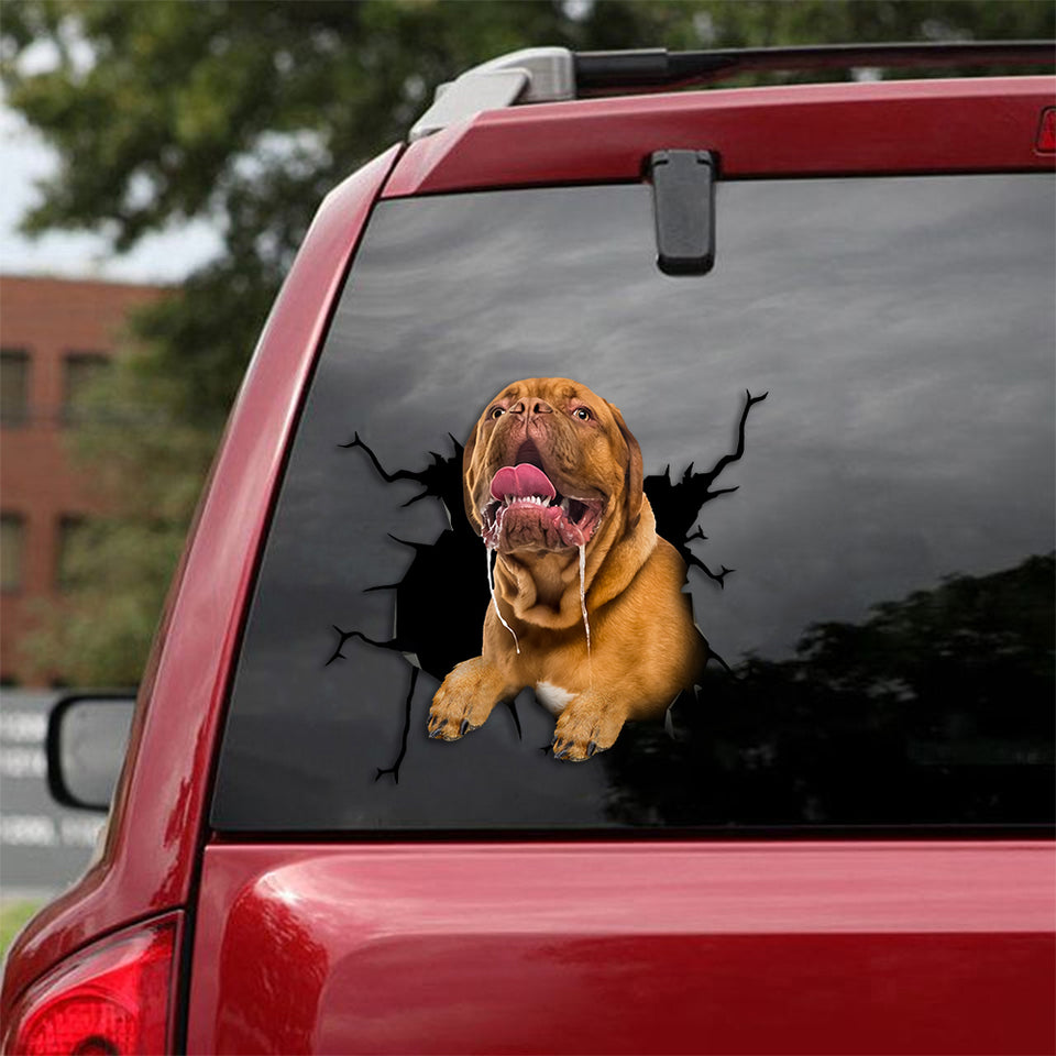 French Mastiff Crack Bumper Sticker A Cute Vinyl Letter Stickers Dog Lover Gifts - Dog Lovers die-cut waterproof vinyl sticker decal