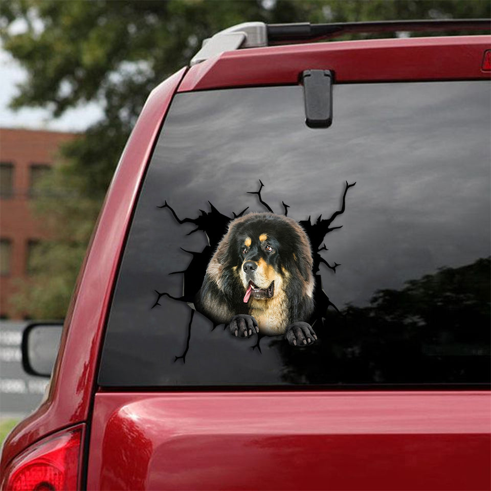 Tibetan Mastiff Crack Sticker Sheets Cuteness Overloaded Vinyl Decals For Cars Memorial Gifts - Dog Lovers die-cut waterproof vinyl sticker decal