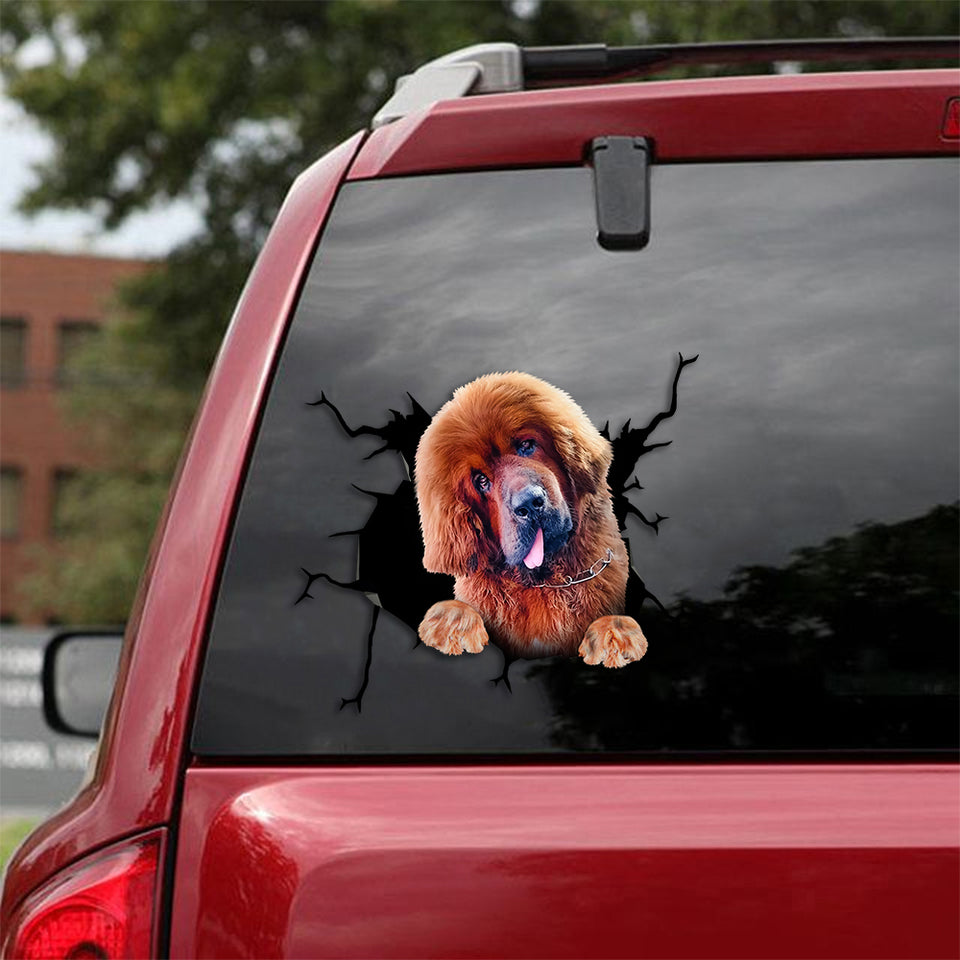 Tibetan Mastiff Crack Decal Sticker Car Cute Computer Stickers Unique Christmas Gifts - Dog Lovers die-cut waterproof vinyl sticker decal