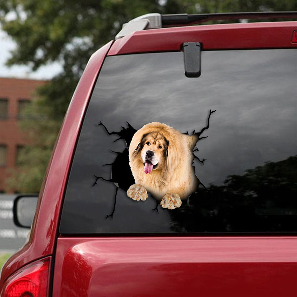 Tibetan Mastiff Crack Stickers Your Cute 3d Sticker Funny Christmas Gifts - Dog Lovers die-cut waterproof vinyl sticker decal