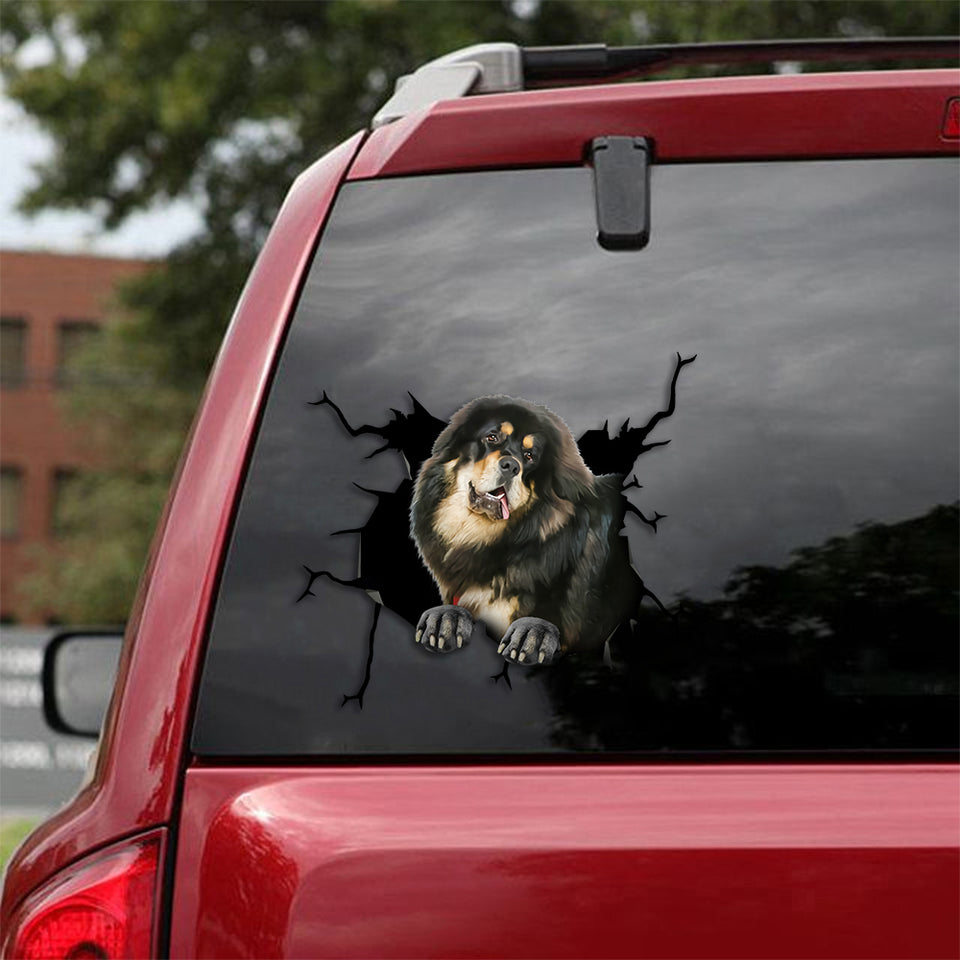 Tibetan Mastiff Crack Decal Sticker Car Funny Memes Die Cut Stickers Valentine Gift For Boyfriend - Dog Lovers die-cut waterproof vinyl sticker decal