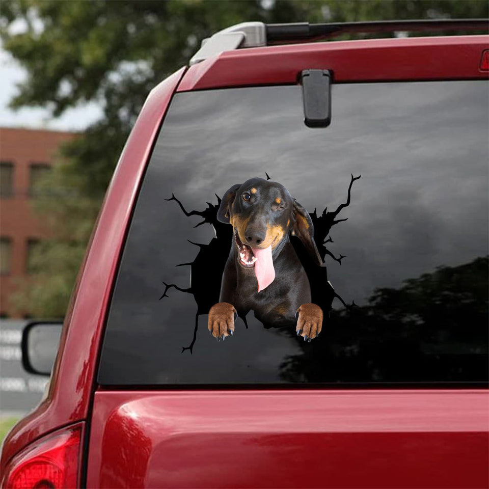 Dachshund Crack Stickers Funny Pictures Custom Logo Stickers Birthday Gifts For Mom - Dog Lovers die-cut waterproof vinyl sticker decal