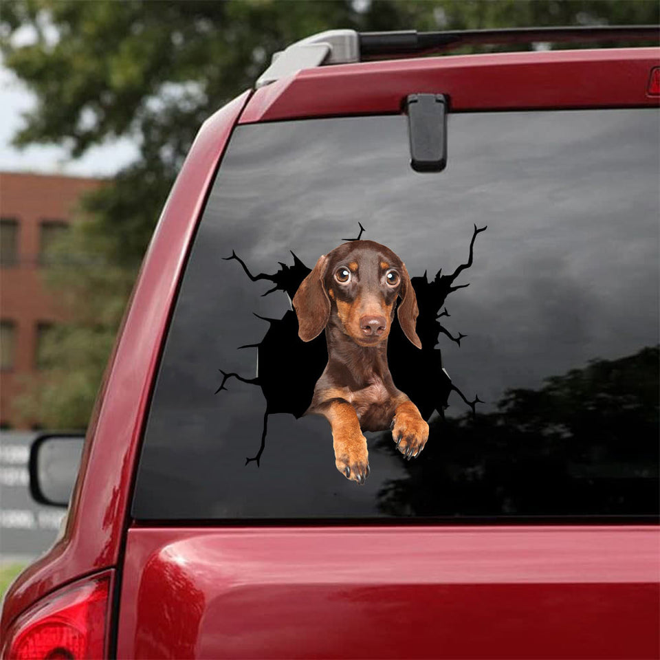 Dachshund Crack Sticker Pack Nice Small Stickers Mothers Day Ideas - Dog Lovers die-cut waterproof vinyl sticker decal