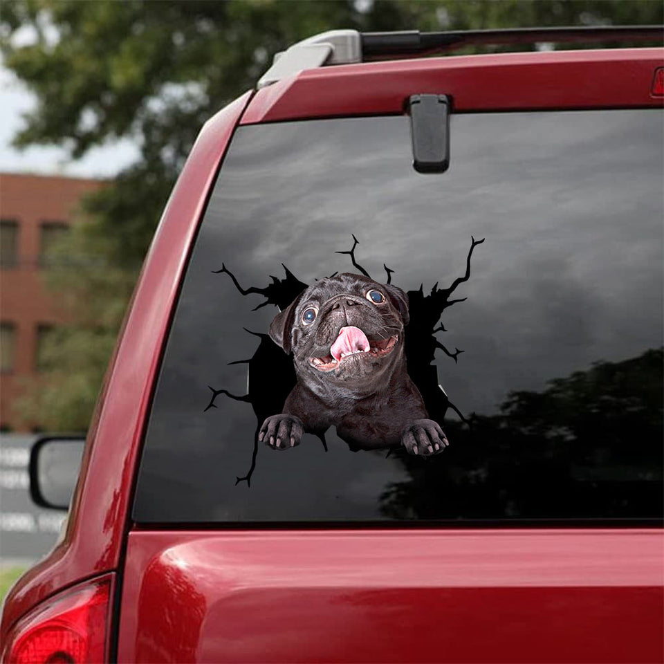 Pug Crack Sticker Ideas Cute Sticker Maker Gifts For Nurses - Dog Lovers die-cut waterproof vinyl sticker decal
