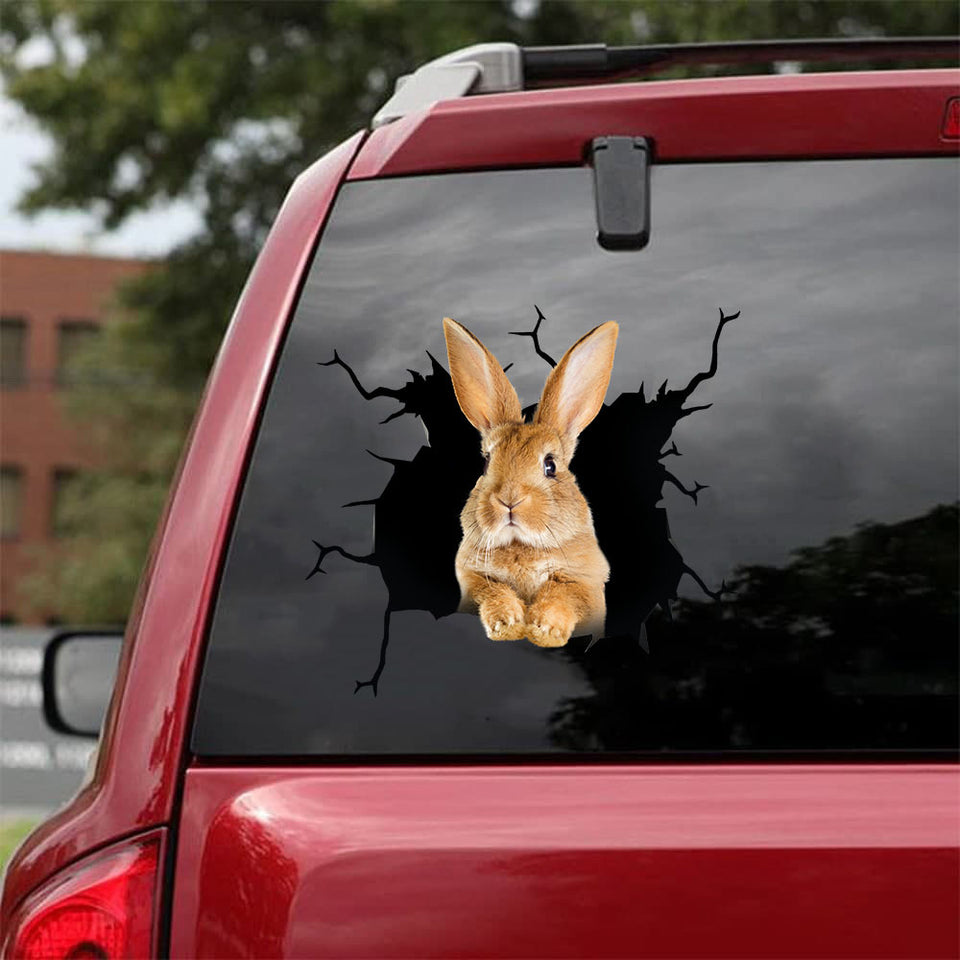 Rabbit Crack Decals For Walls Likeable Decals Stickers 20th Anniversary Gift - Wildlife & Nature die-cut waterproof vinyl sticker decal