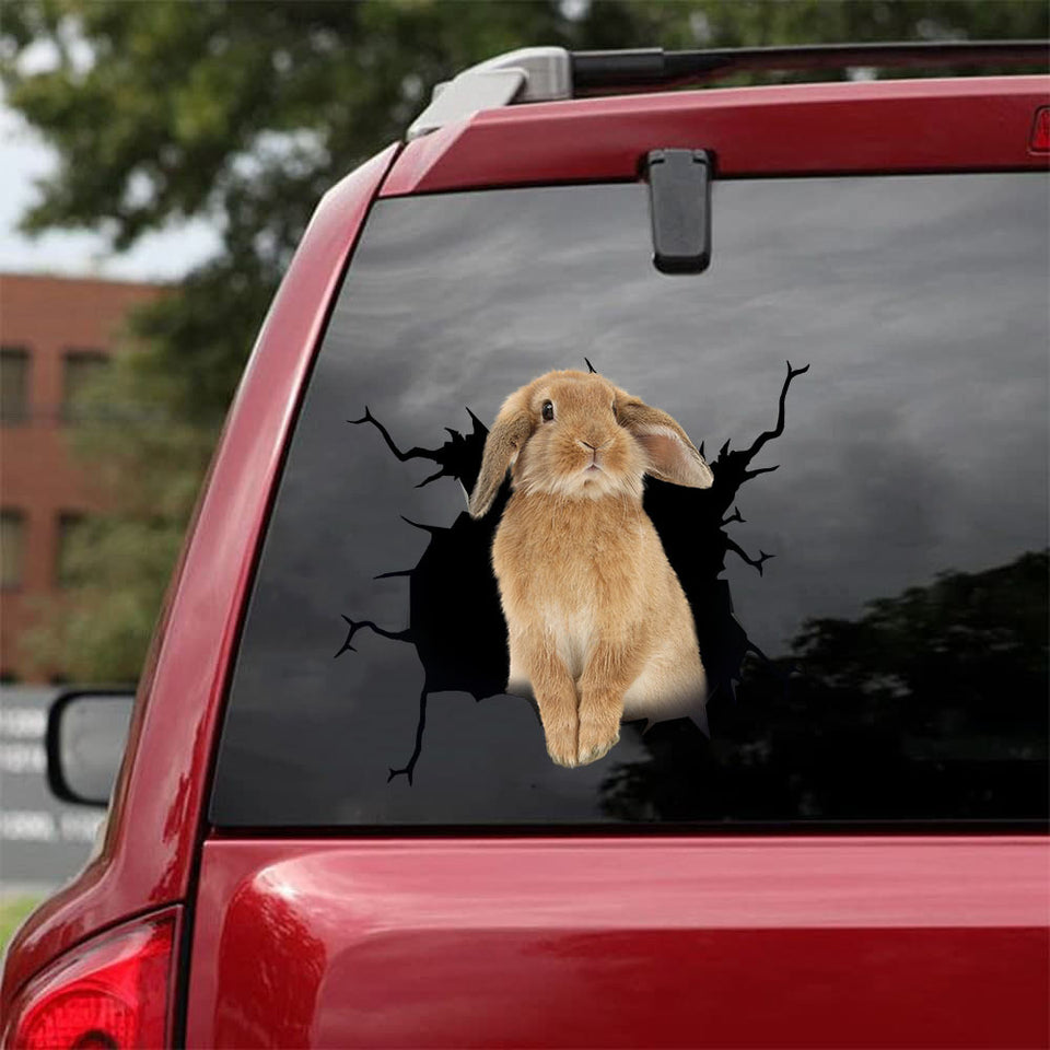 Rabbit Crack Sticker For Car Window Your Cute Jeans Clear Stickers Mother Of The Bride Gifts - custom sticker applied on car truck window preview