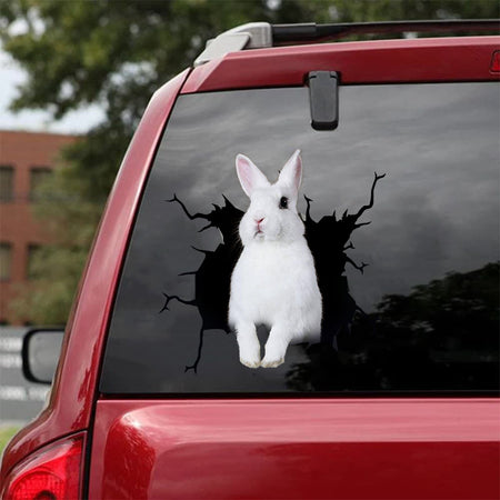 Rabbit Crack Decals Funny Birthday Memes Decals Stickers Christmas Gift Ideas For Him - durable UV resistant bumper and tumbler decal detail