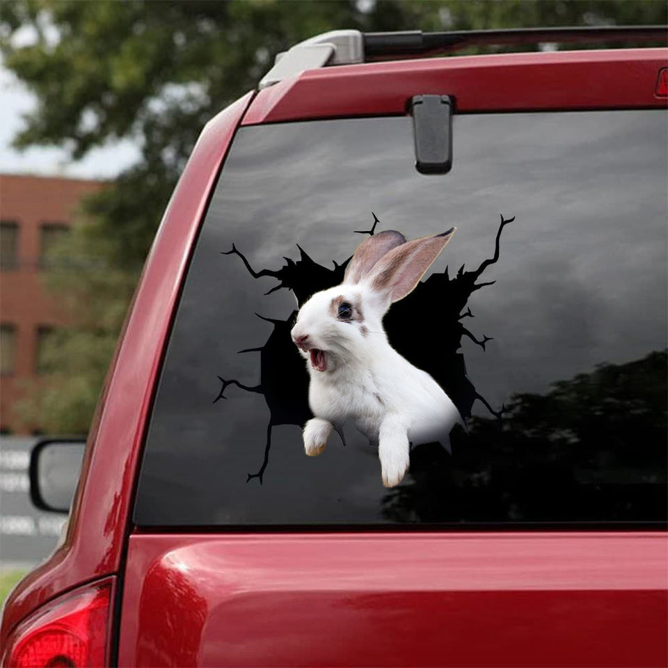 Rabbit Crack Sticker Car Window Cool Car Decal Stickers Wedding Favour Ideas - Wildlife & Nature die-cut waterproof vinyl sticker decal