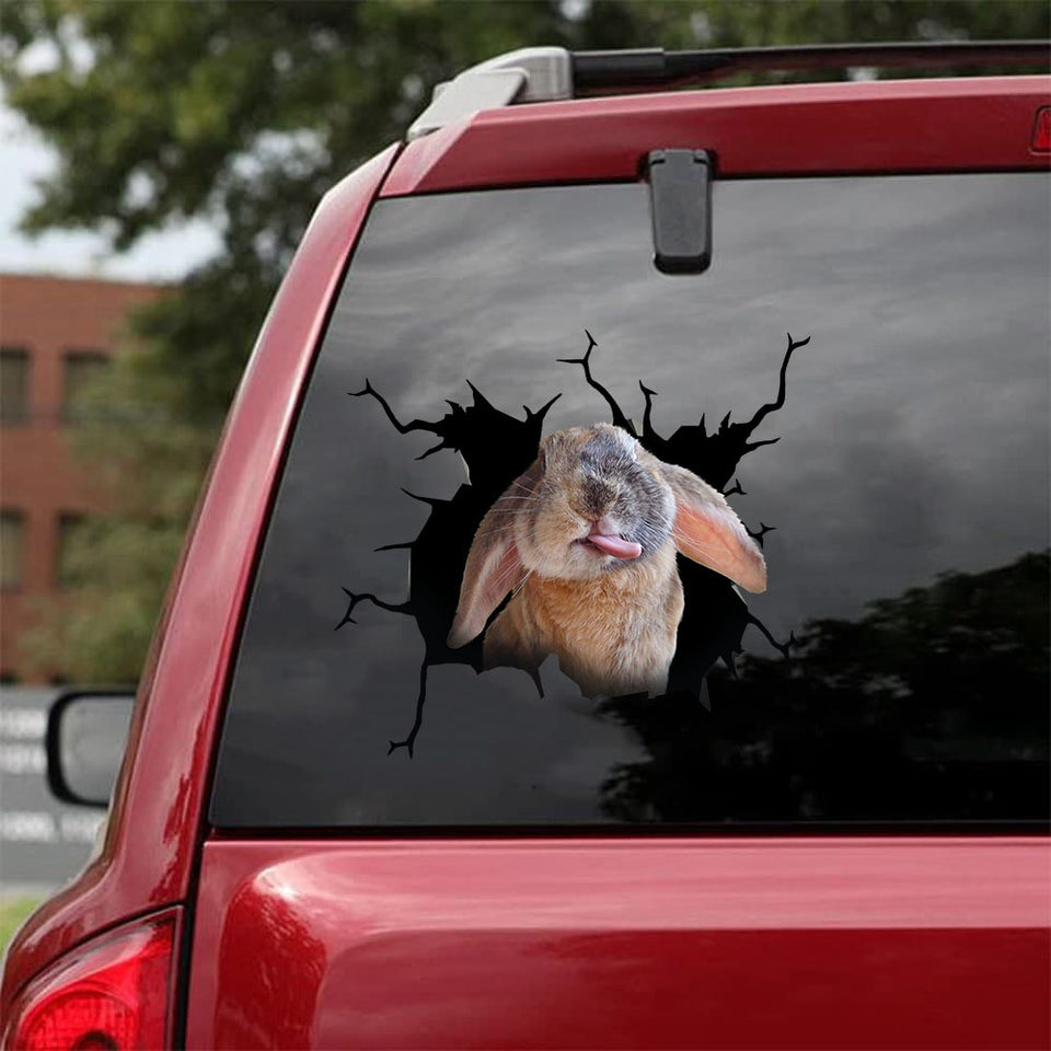 Rabbit Crack Stickers Custom Pretty Cute Custom Vinyl Decals Christmas Gifts For Teens - Wildlife & Nature die-cut waterproof vinyl sticker decal