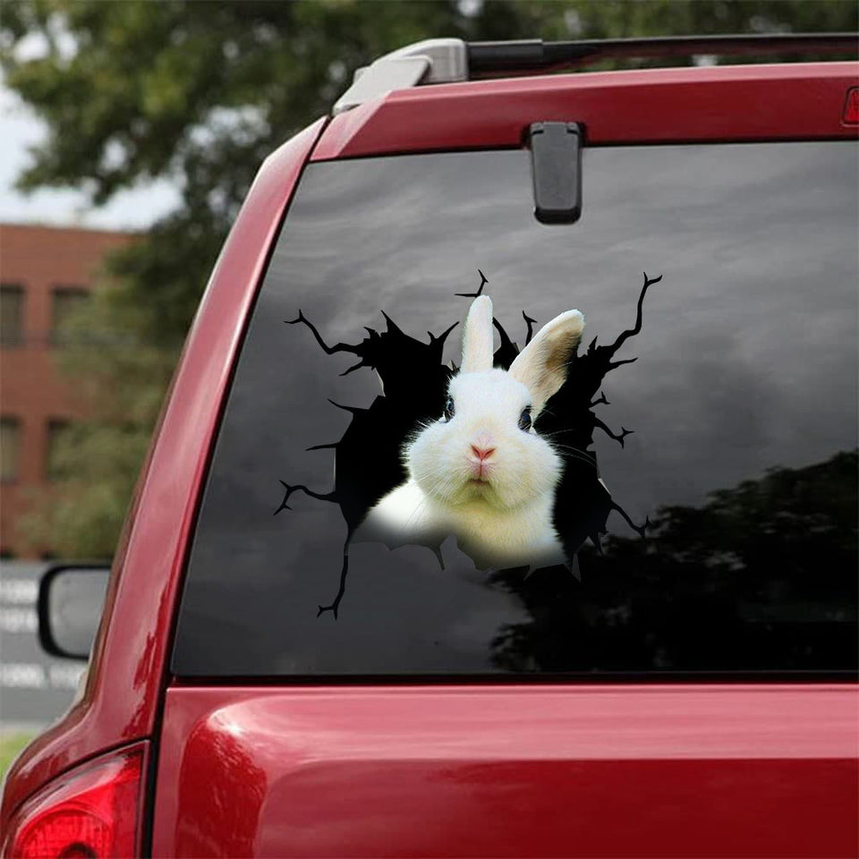 Rabbit Crack Bone Sticker Cute Custom Sticker Sheets Gift Sets - custom sticker applied on car truck window preview